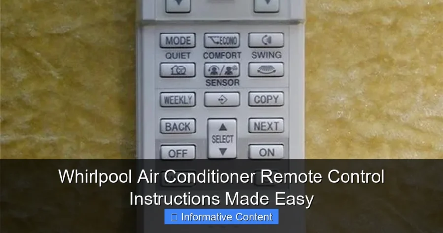 Whirlpool Air Conditioner Remote Control Instructions Made Easy