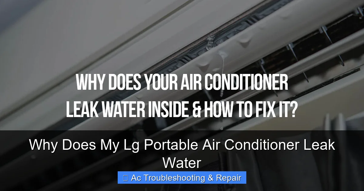 Why Does My Lg Portable Air Conditioner Leak Water