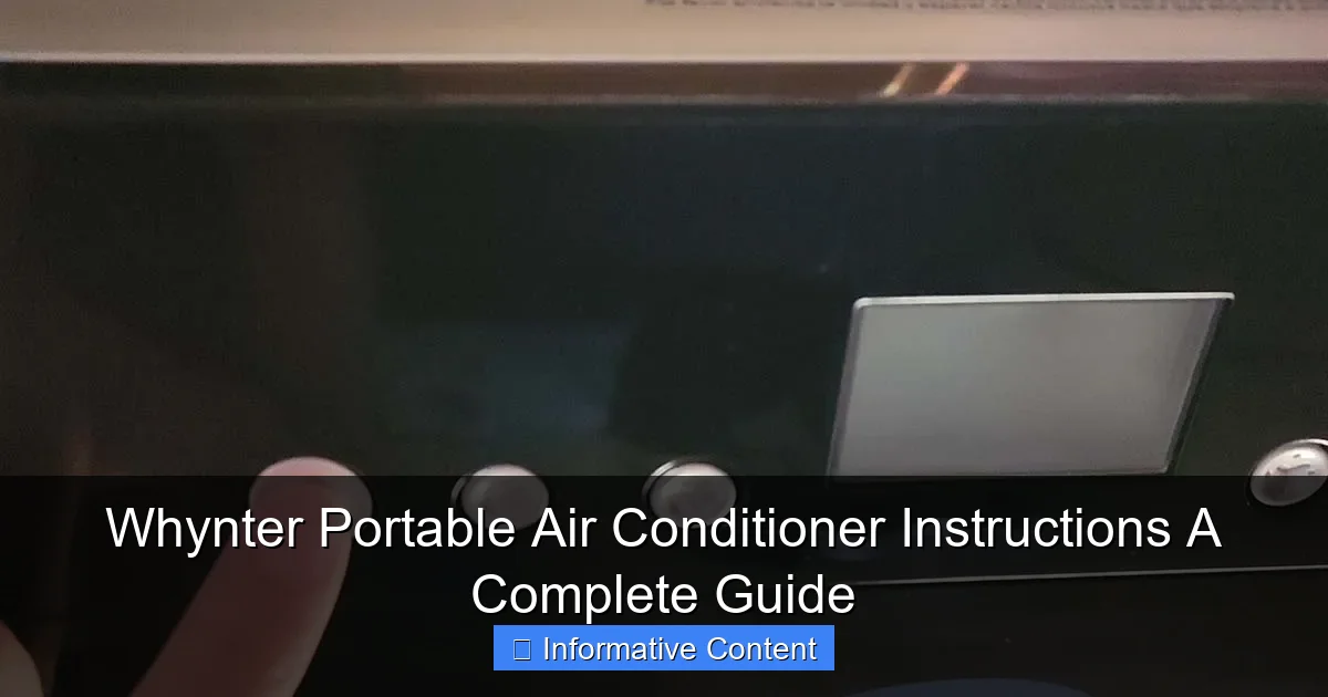 Whynter Portable Air Conditioner Instructions A Complete Guide
