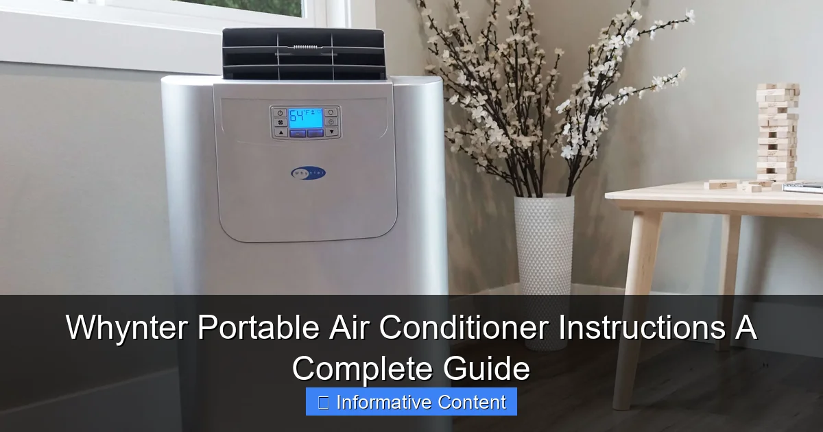 Whynter Portable Air Conditioner Instructions A Complete Guide