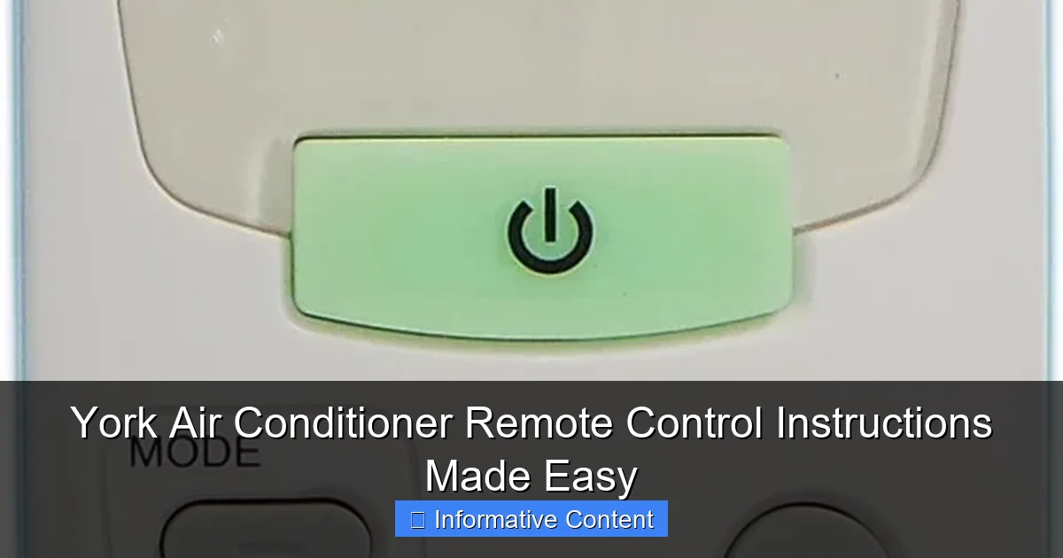 York Air Conditioner Remote Control Instructions Made Easy