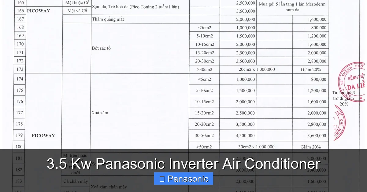 3.5 Kw Panasonic Inverter Air Conditioner