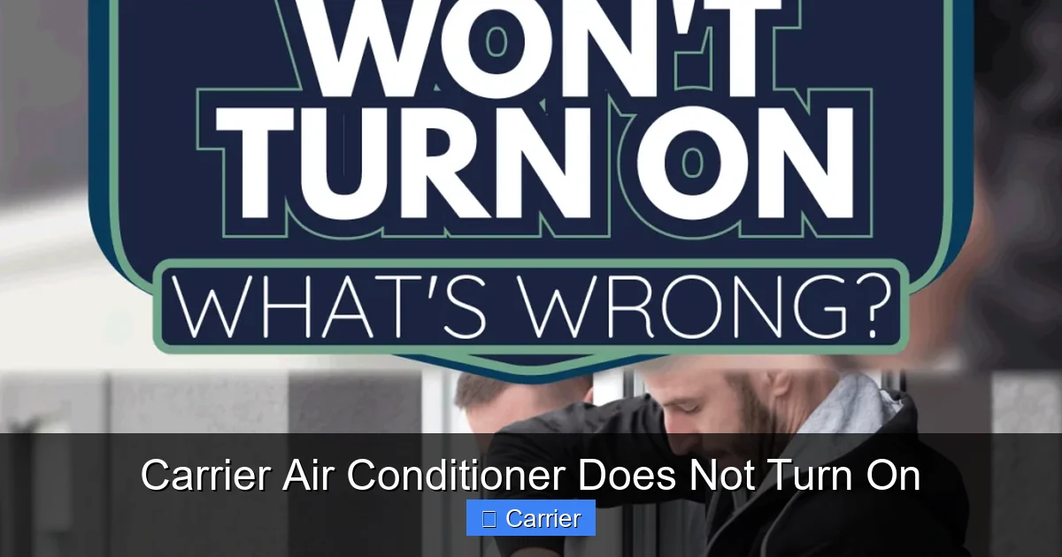 Carrier Air Conditioner Does Not Turn On