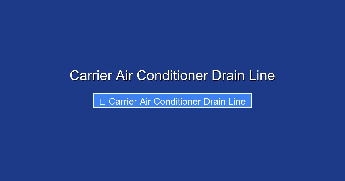 Carrier Air Conditioner Drain Line