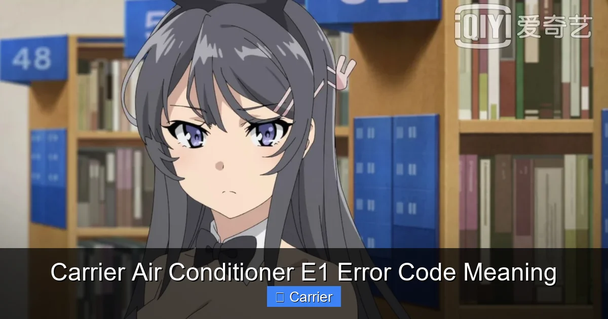 Carrier Air Conditioner E1 Error Code Meaning