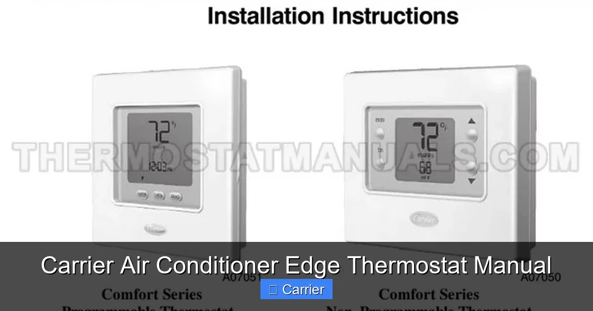 Carrier Air Conditioner Edge Thermostat Manual
