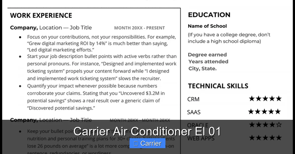 Carrier Air Conditioner El 01