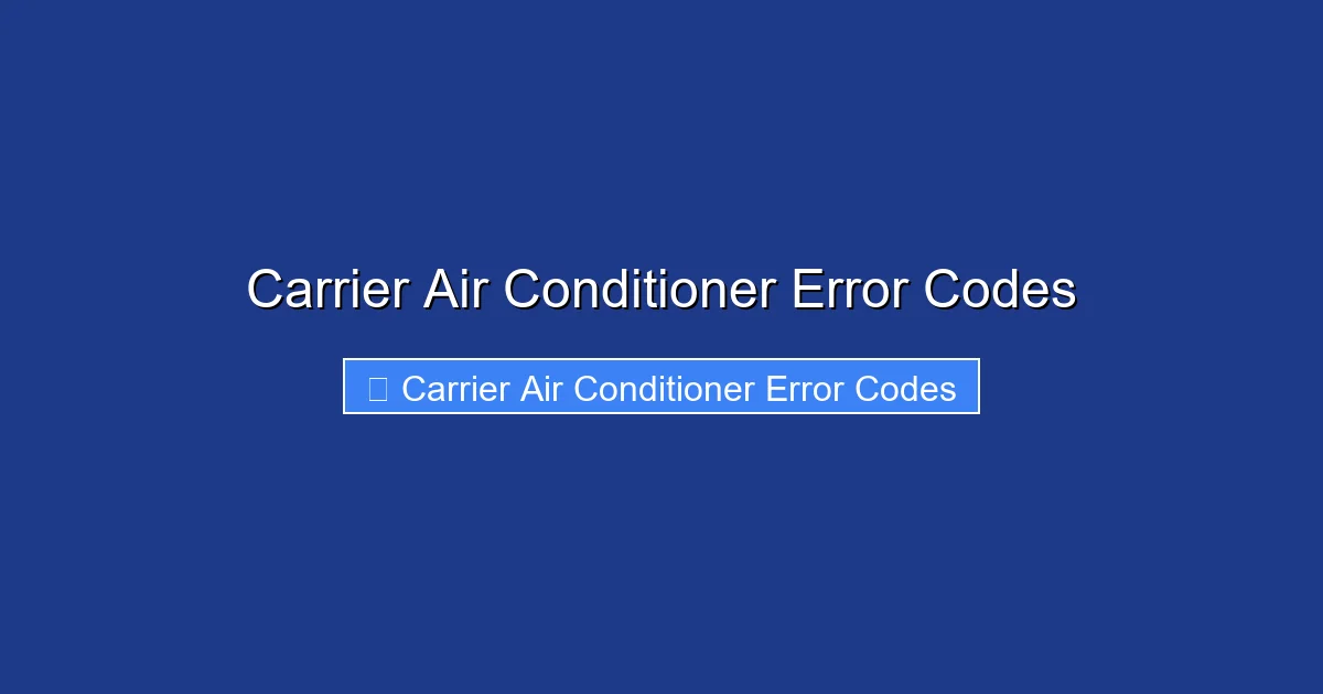 Carrier Air Conditioner Error Codes