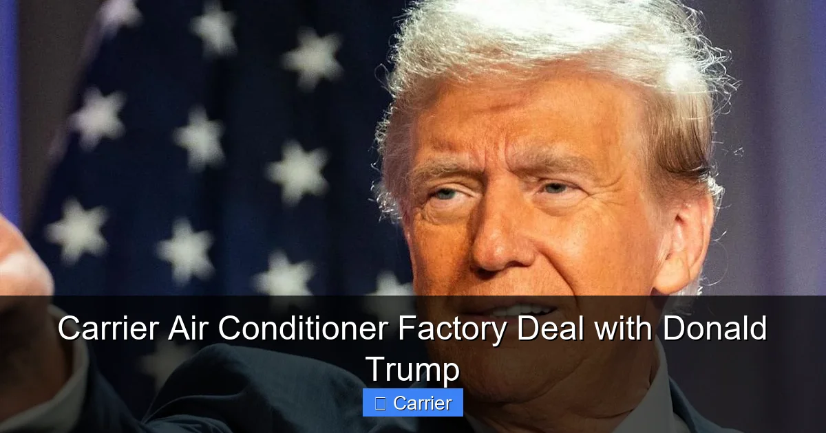 Carrier Air Conditioner Factory Deal with Donald Trump