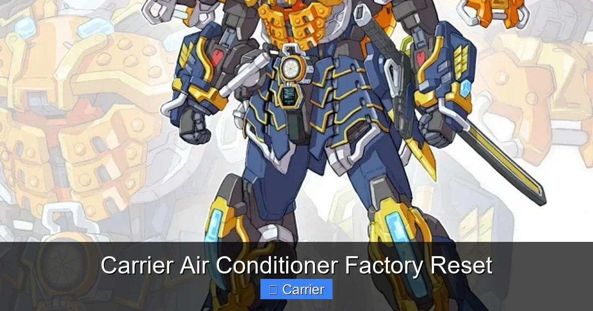 Carrier Air Conditioner Factory Reset