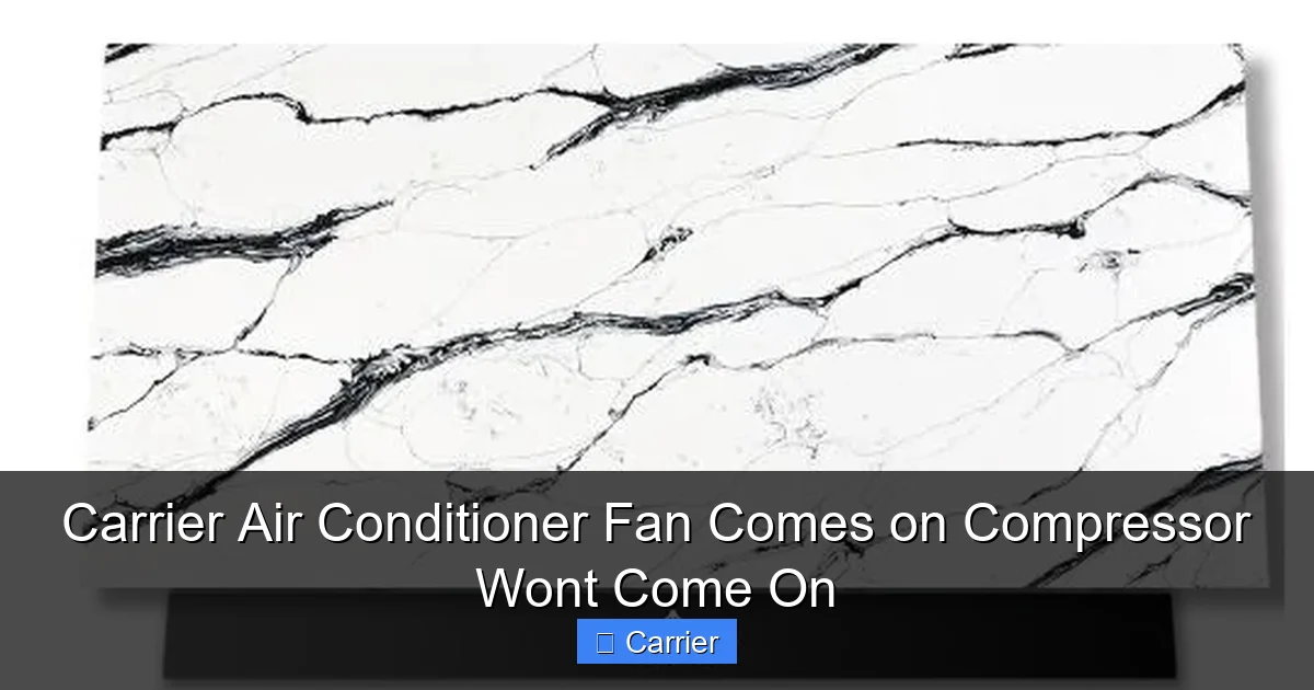 Carrier Air Conditioner Fan Comes on Compressor Wont Come On
