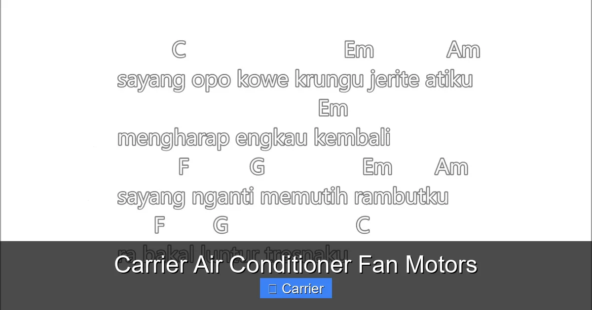 Carrier Air Conditioner Fan Motors