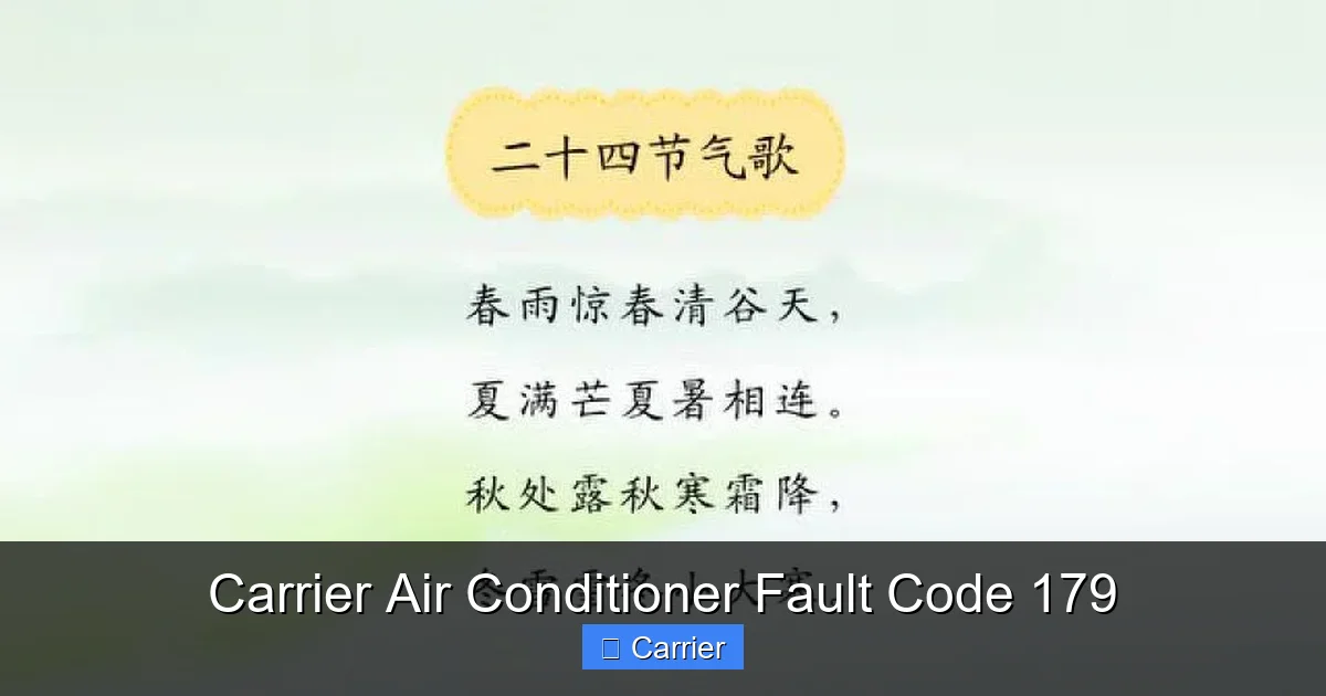 Carrier Air Conditioner Fault Code 179
