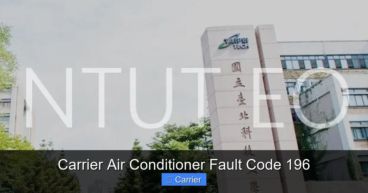 Carrier Air Conditioner Fault Code 196