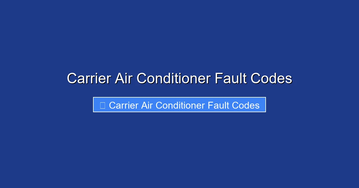 Carrier Air Conditioner Fault Codes