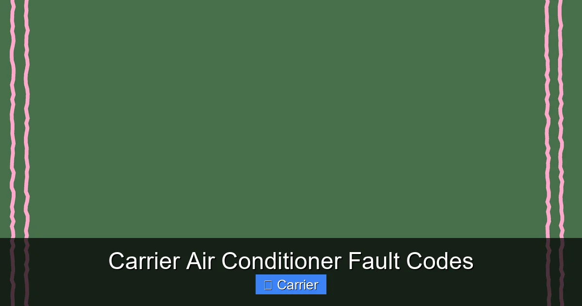 Carrier Air Conditioner Fault Codes