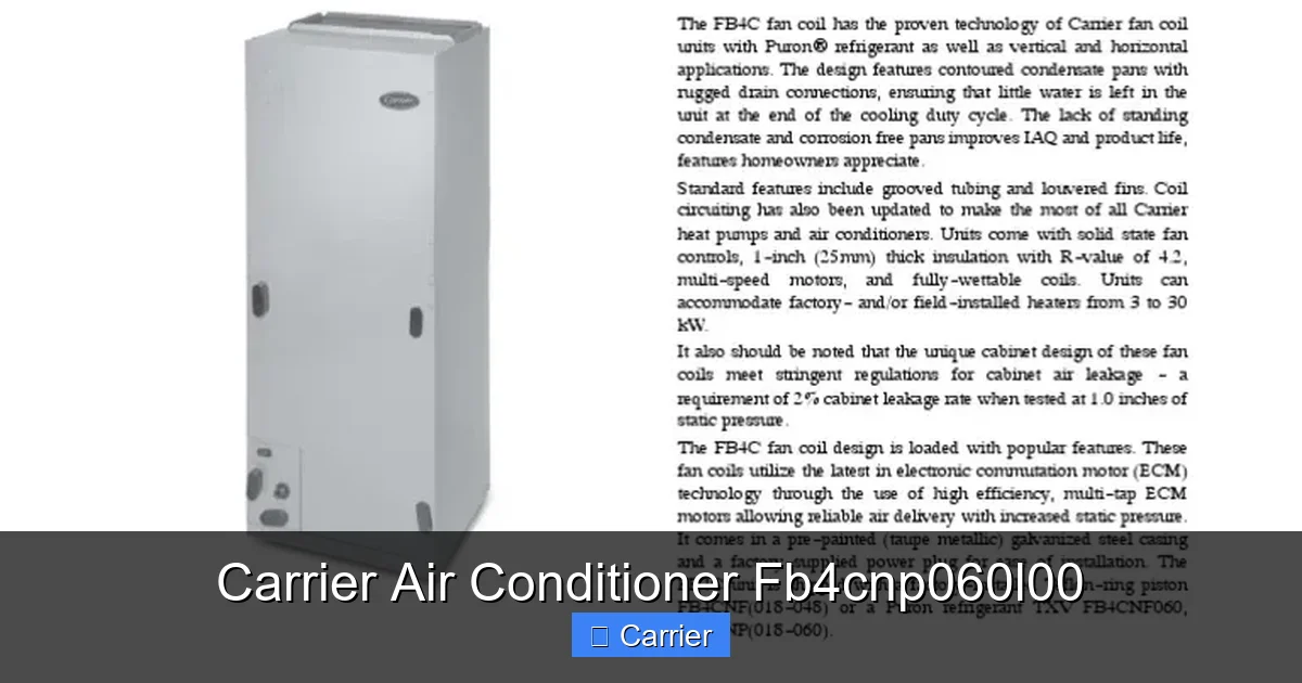 Carrier Air Conditioner Fb4cnp060l00