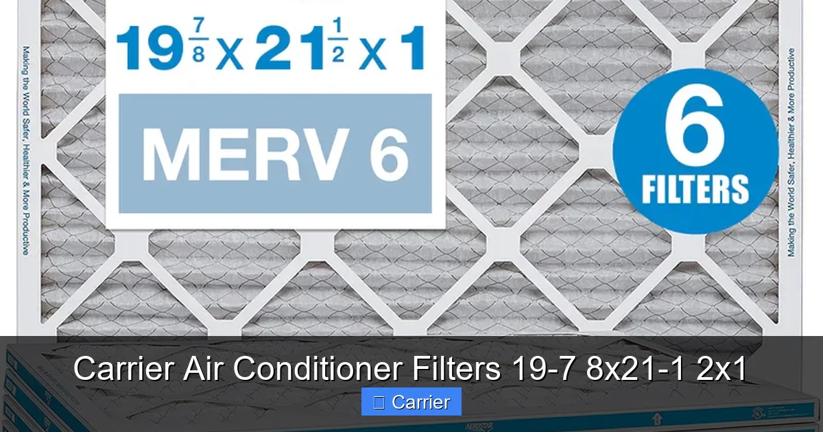 Carrier Air Conditioner Filters 19-7 8x21-1 2x1