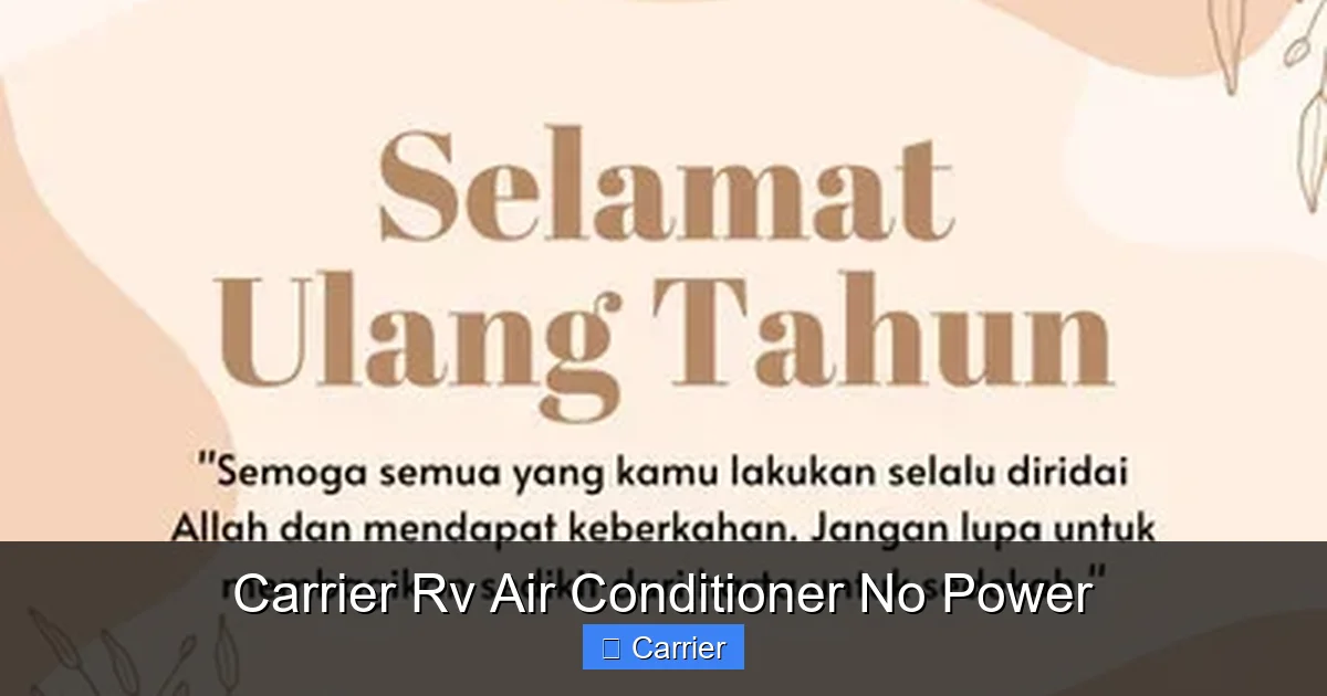 Carrier Rv Air Conditioner No Power