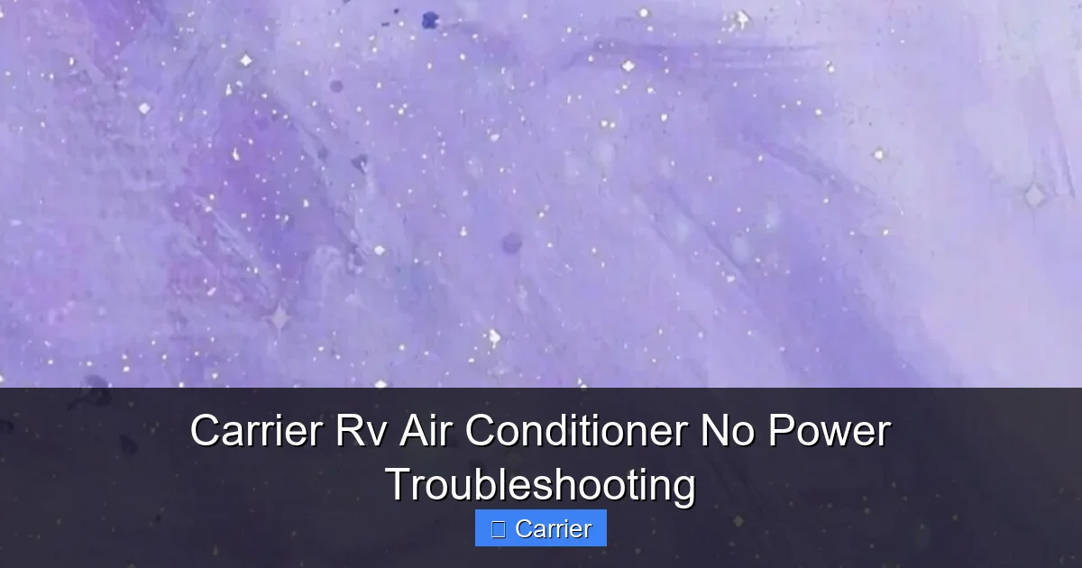 Carrier Rv Air Conditioner No Power Troubleshooting