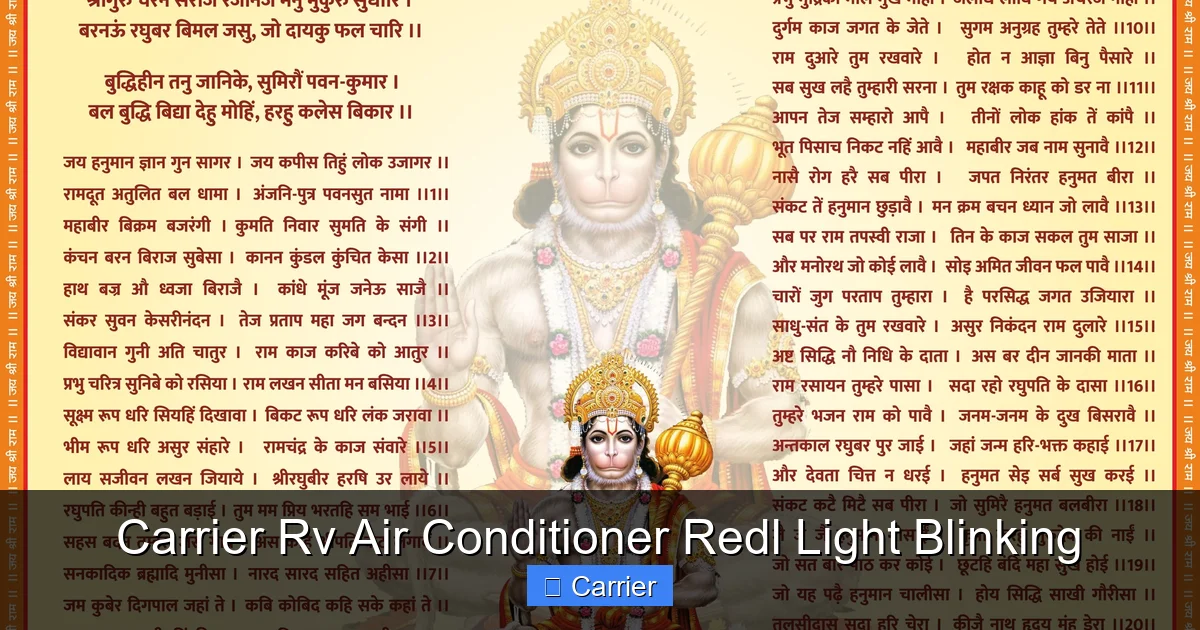 Carrier Rv Air Conditioner Redl Light Blinking