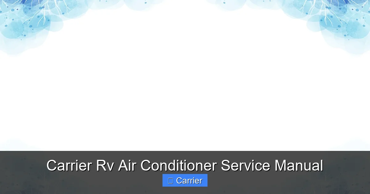 Carrier Rv Air Conditioner Service Manual