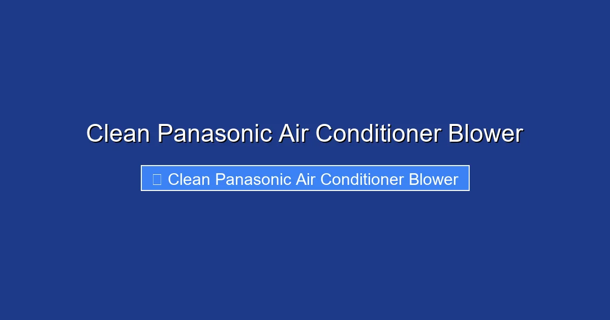 Clean Panasonic Air Conditioner Blower