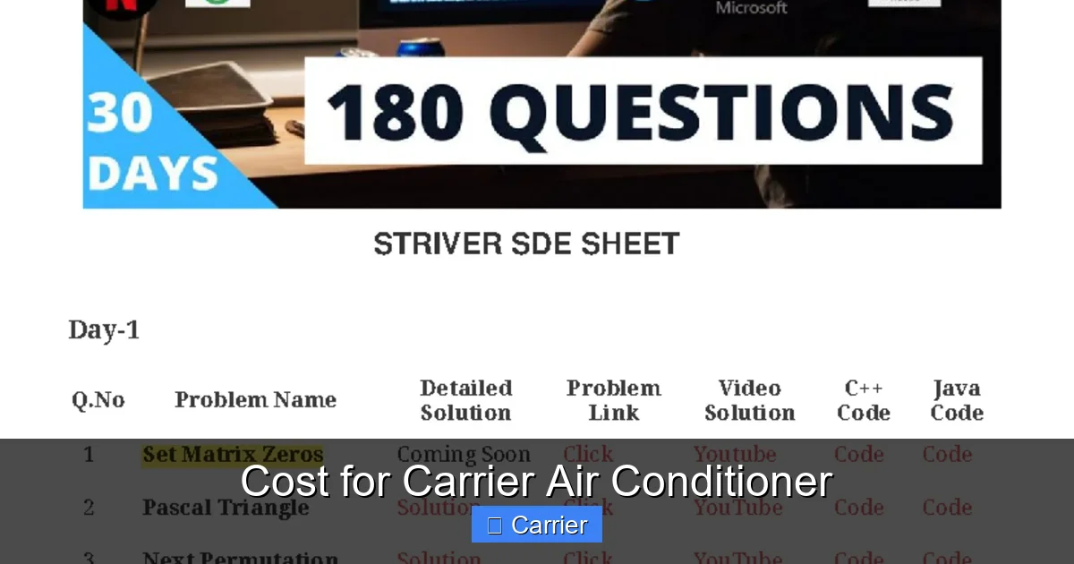 Cost for Carrier Air Conditioner