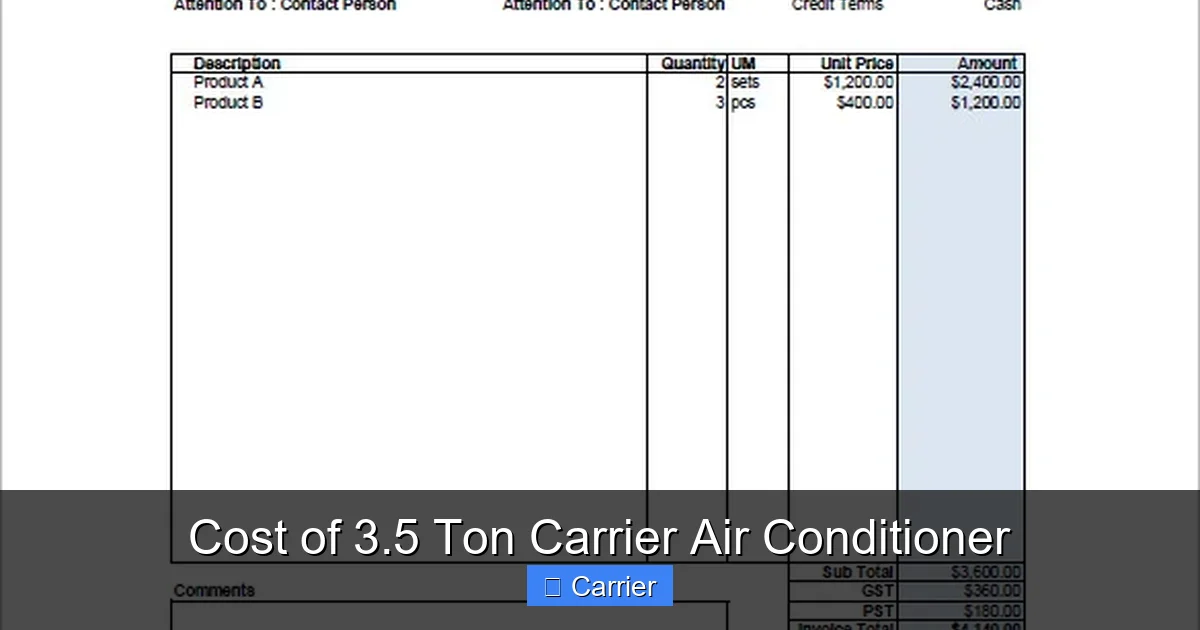 Cost of 3.5 Ton Carrier Air Conditioner