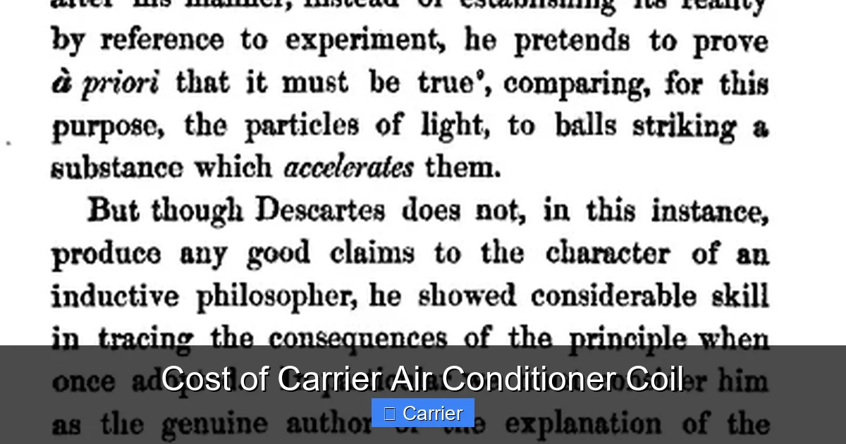 Cost of Carrier Air Conditioner Coil