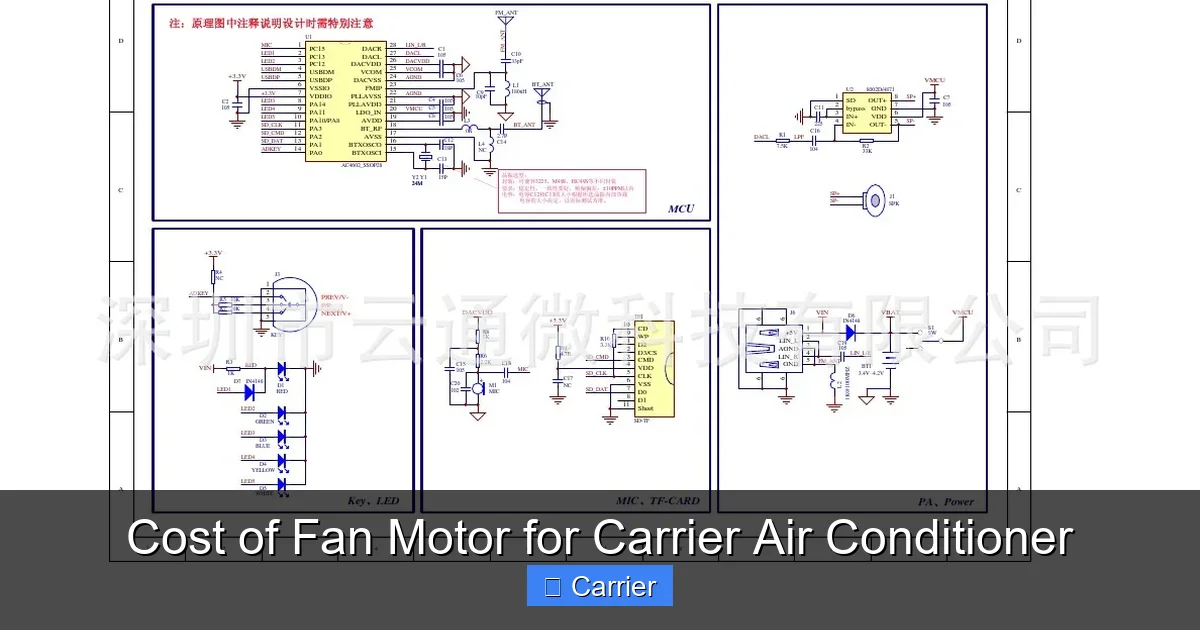 Cost of Fan Motor for Carrier Air Conditioner