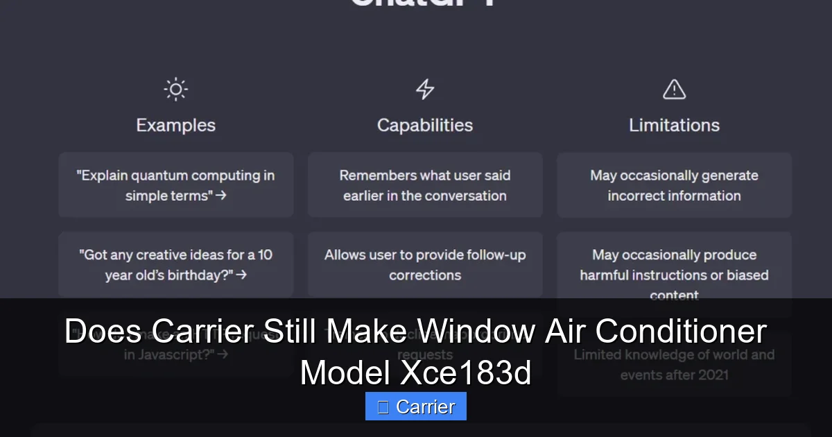 Does Carrier Still Make Window Air Conditioner Model Xce183d