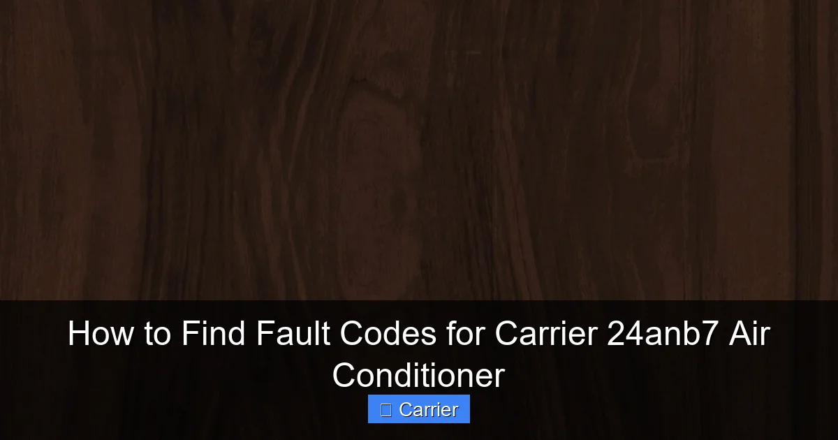 How to Find Fault Codes for Carrier 24anb7 Air Conditioner