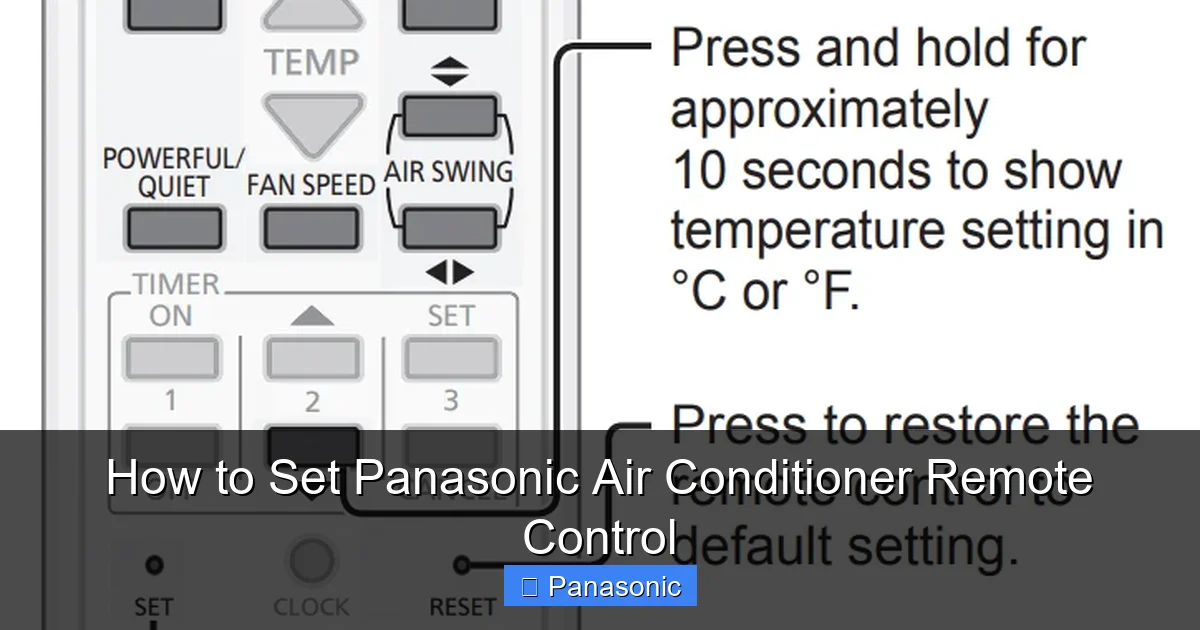 How to Set Panasonic Air Conditioner Remote Control