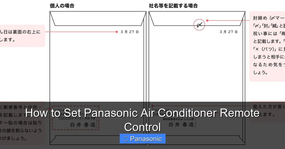 How to Set Panasonic Air Conditioner Remote Control