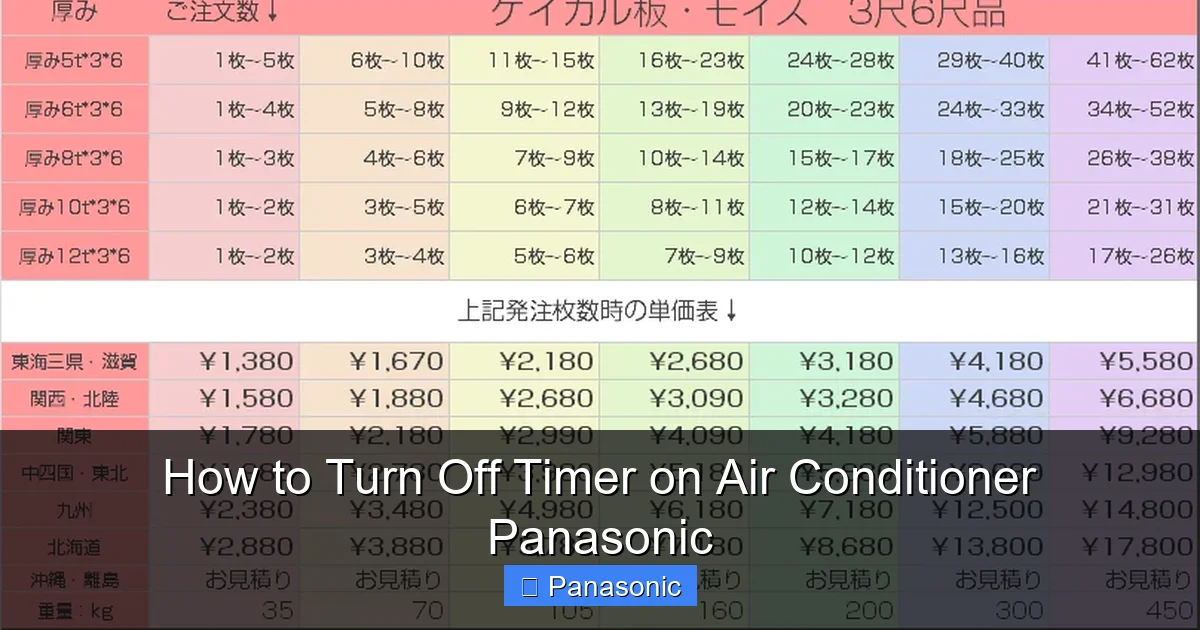 How to Turn Off Timer on Air Conditioner Panasonic