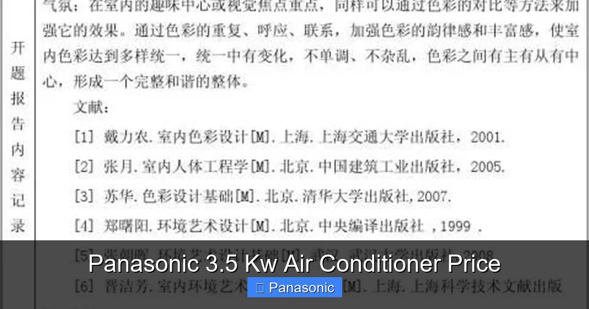 Panasonic 3.5 Kw Air Conditioner Price