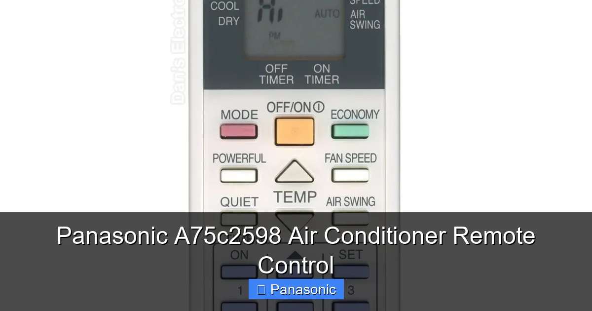 Panasonic A75c2598 Air Conditioner Remote Control