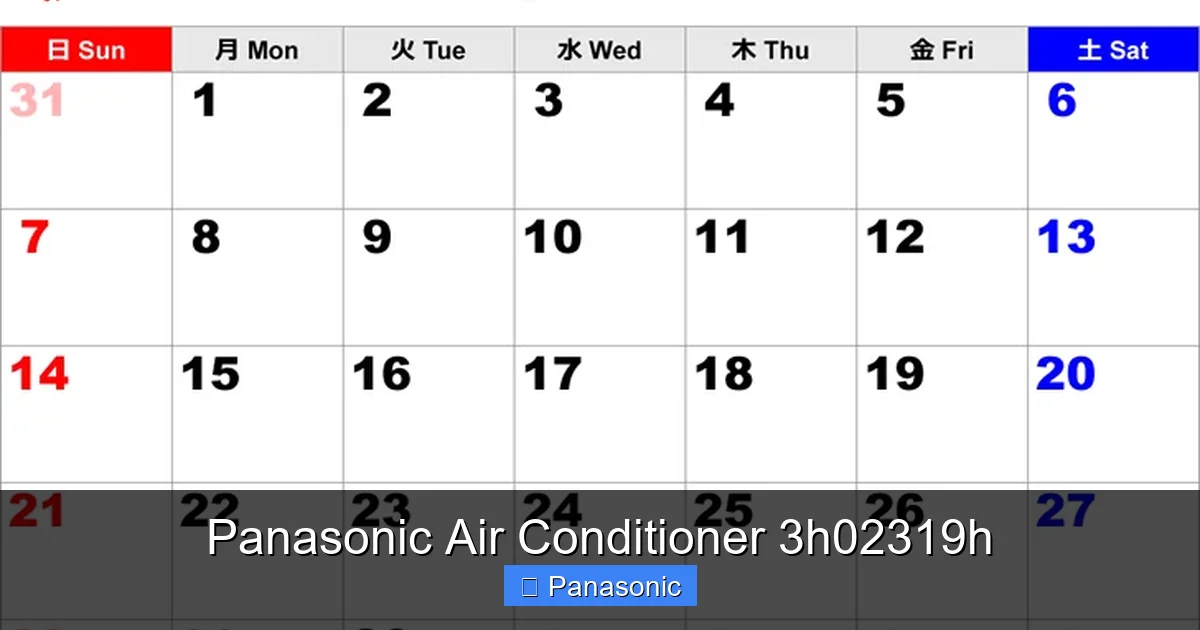 Panasonic Air Conditioner 3h02319h