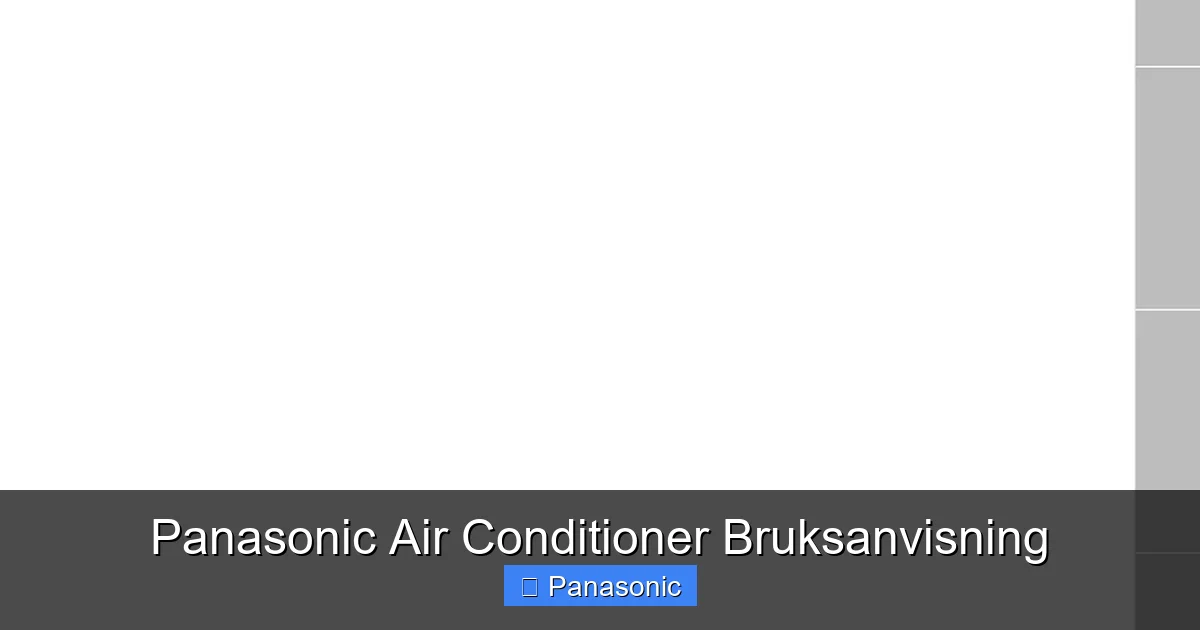 Panasonic Air Conditioner Bruksanvisning