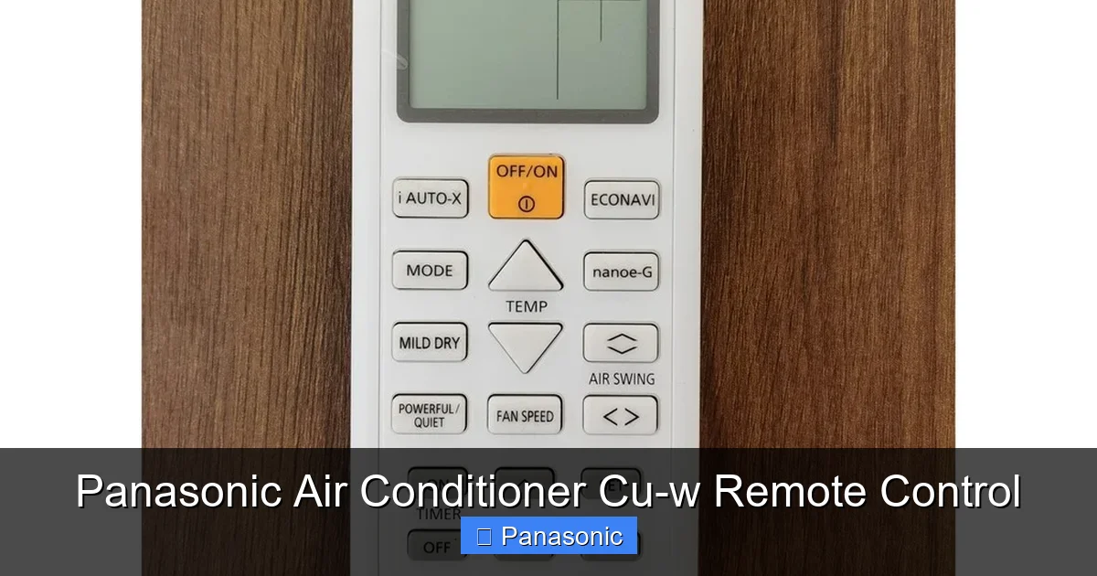 Panasonic Air Conditioner Cu-w Remote Control