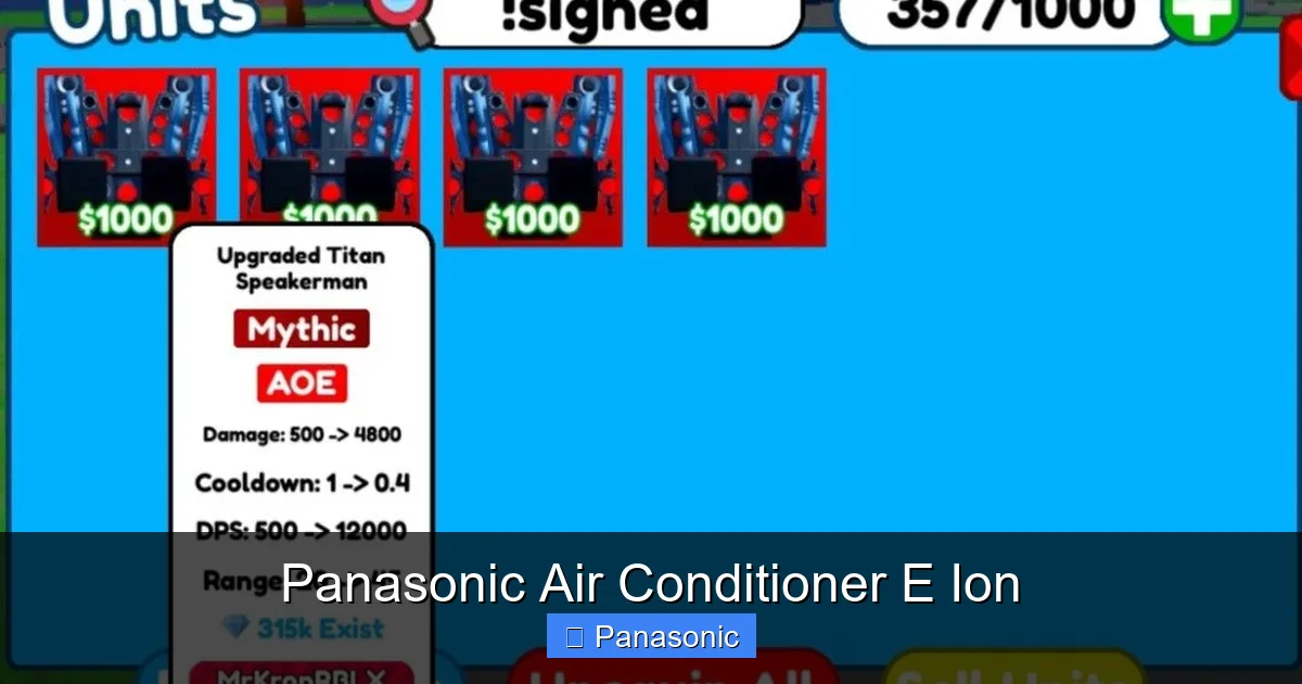 Panasonic Air Conditioner E Ion