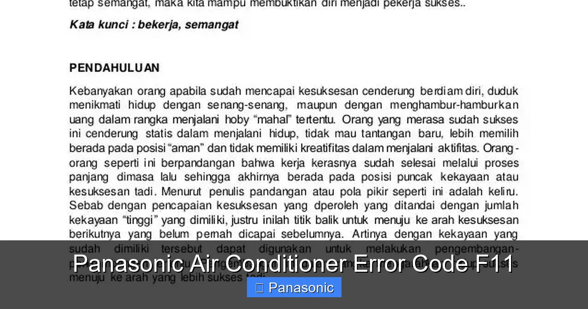 Panasonic Air Conditioner Error Code F11