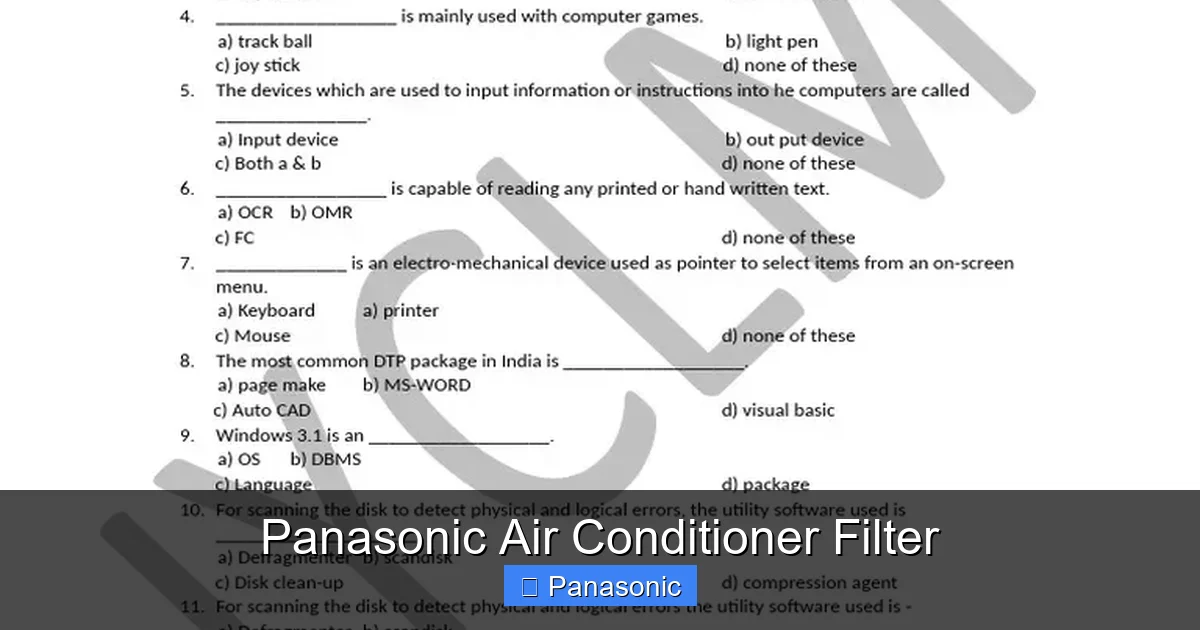 Panasonic Air Conditioner Filter