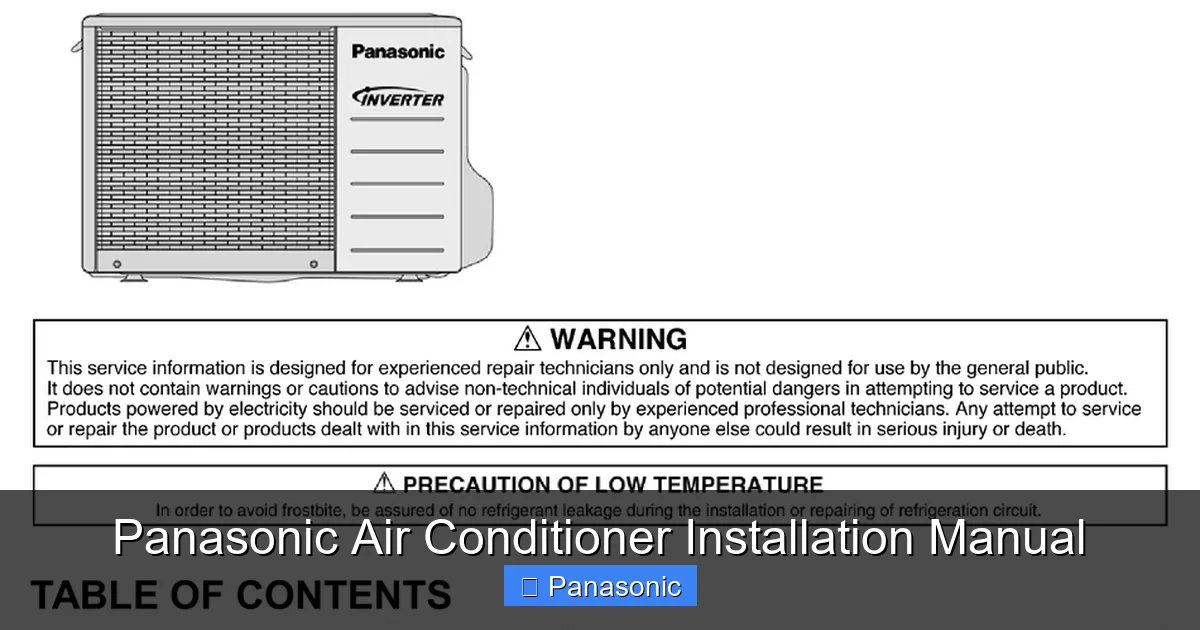 Panasonic Air Conditioner Installation Manual