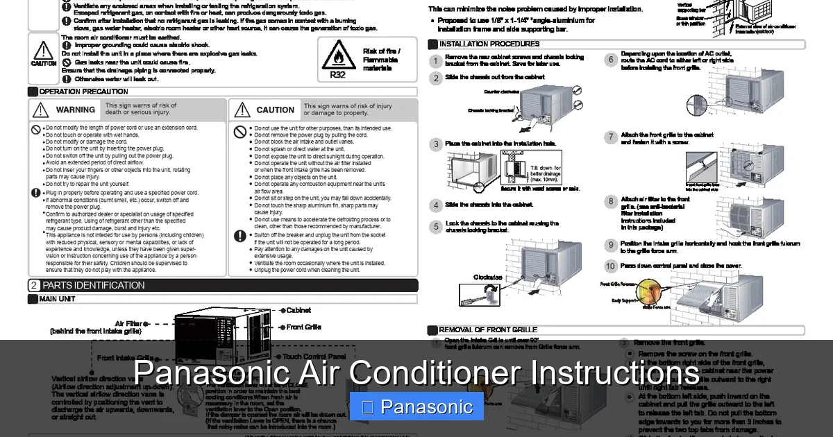 Panasonic Air Conditioner Instructions