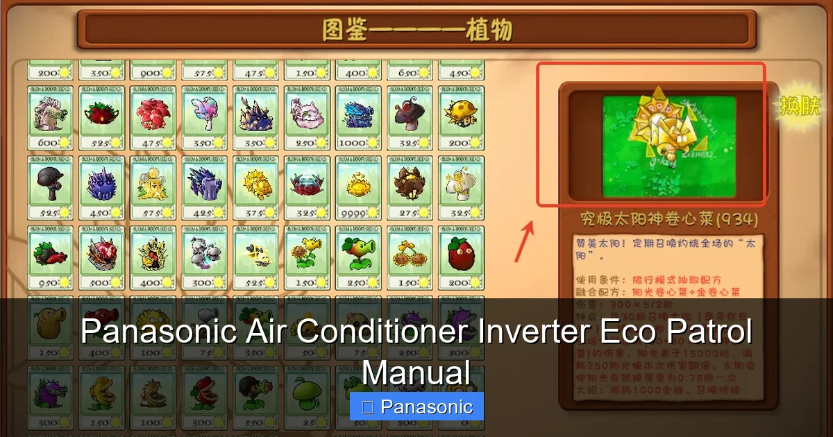 Panasonic Air Conditioner Inverter Eco Patrol Manual
