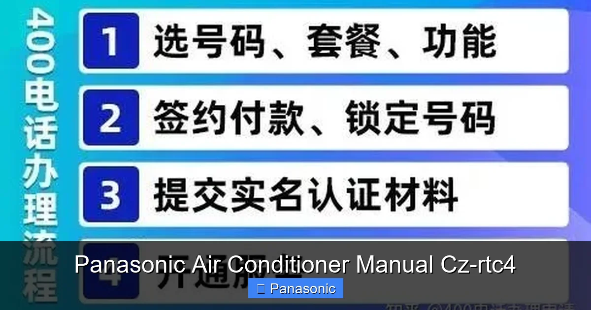 Panasonic Air Conditioner Manual Cz-rtc4