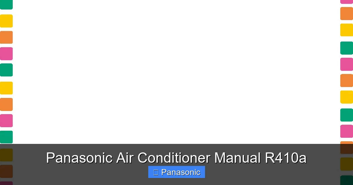 Panasonic Air Conditioner Manual R410a