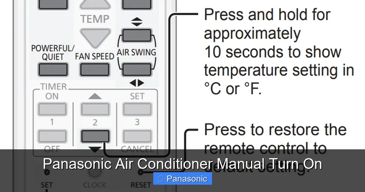 Panasonic Air Conditioner Manual Turn On